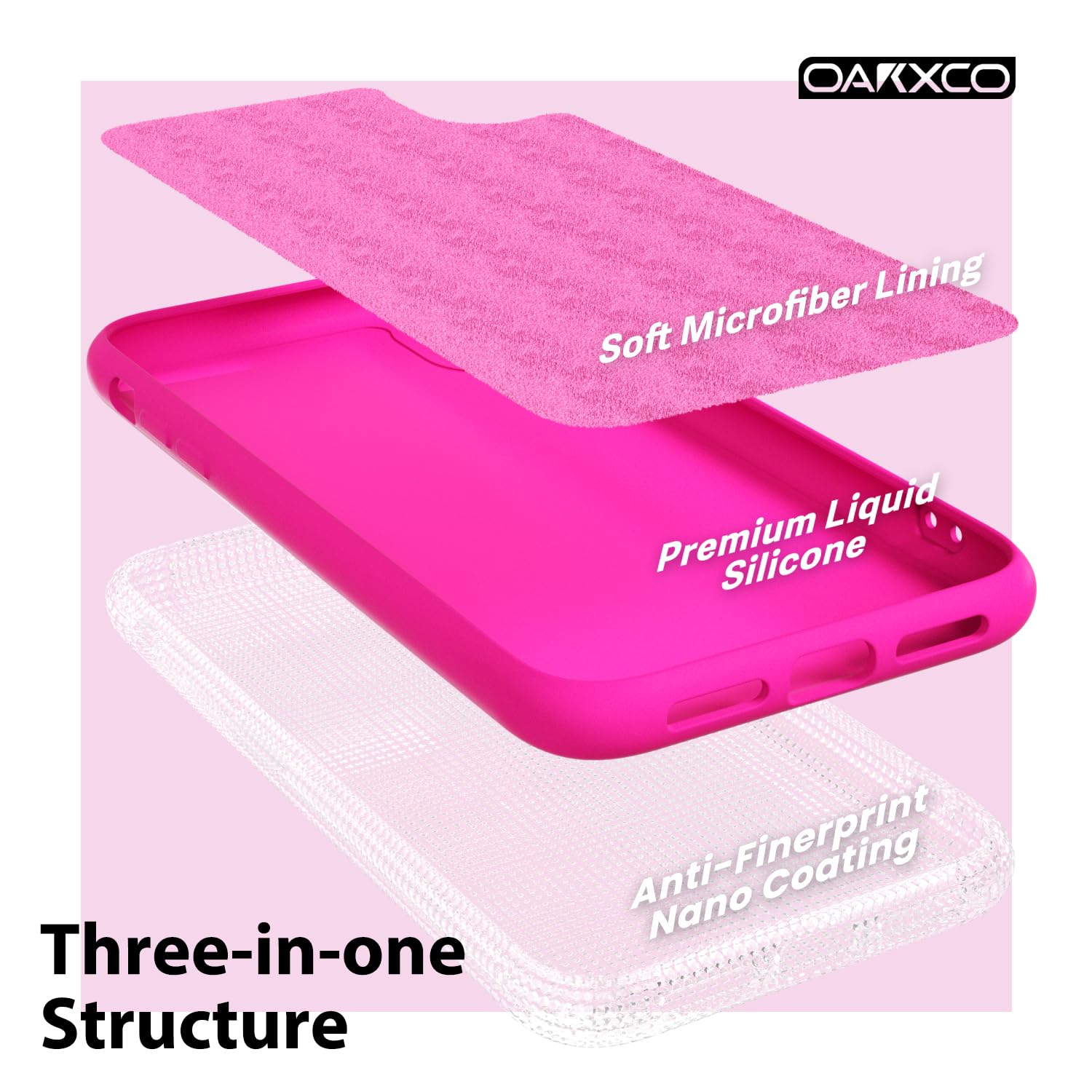 oakxco for iPhone 16 Pro Max Case Liquid Silicone, Soft Rubber Gel Elegant Aesthetic Basic Simple Cover, Cute Thin Slim TPU Matte Solid Color Plain Smooth Case for Women Girl, Light Pink — view 193