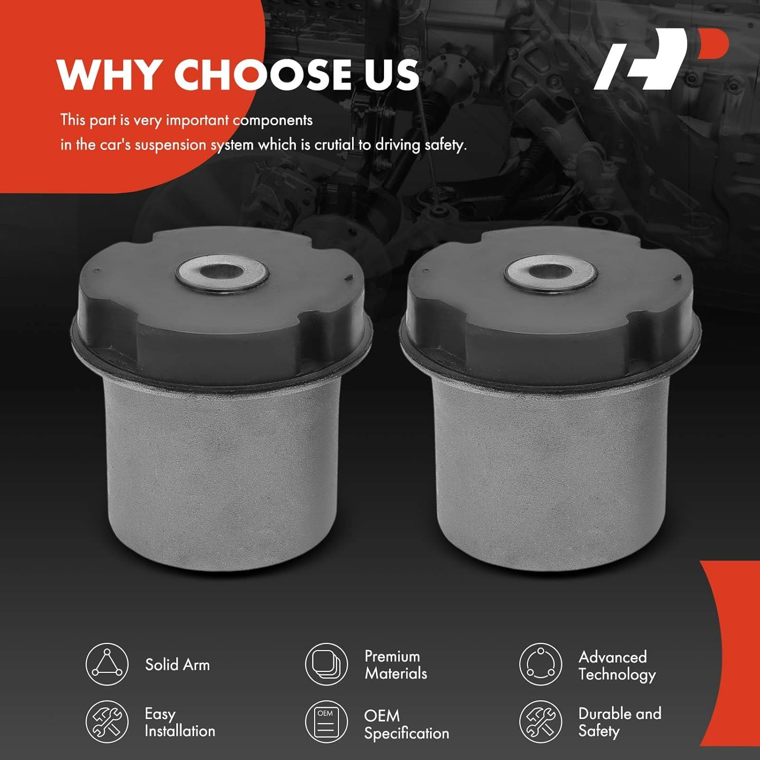 A-Premium 2 x Rear Lower Control Arm Bushing Kit, Compatible with Chevrolet HHR 2006-2011, Cobalt 2005-2010 & Pontiac G5 2007-2010, Pursuit 2006 & Saturn Ion 2003-2007