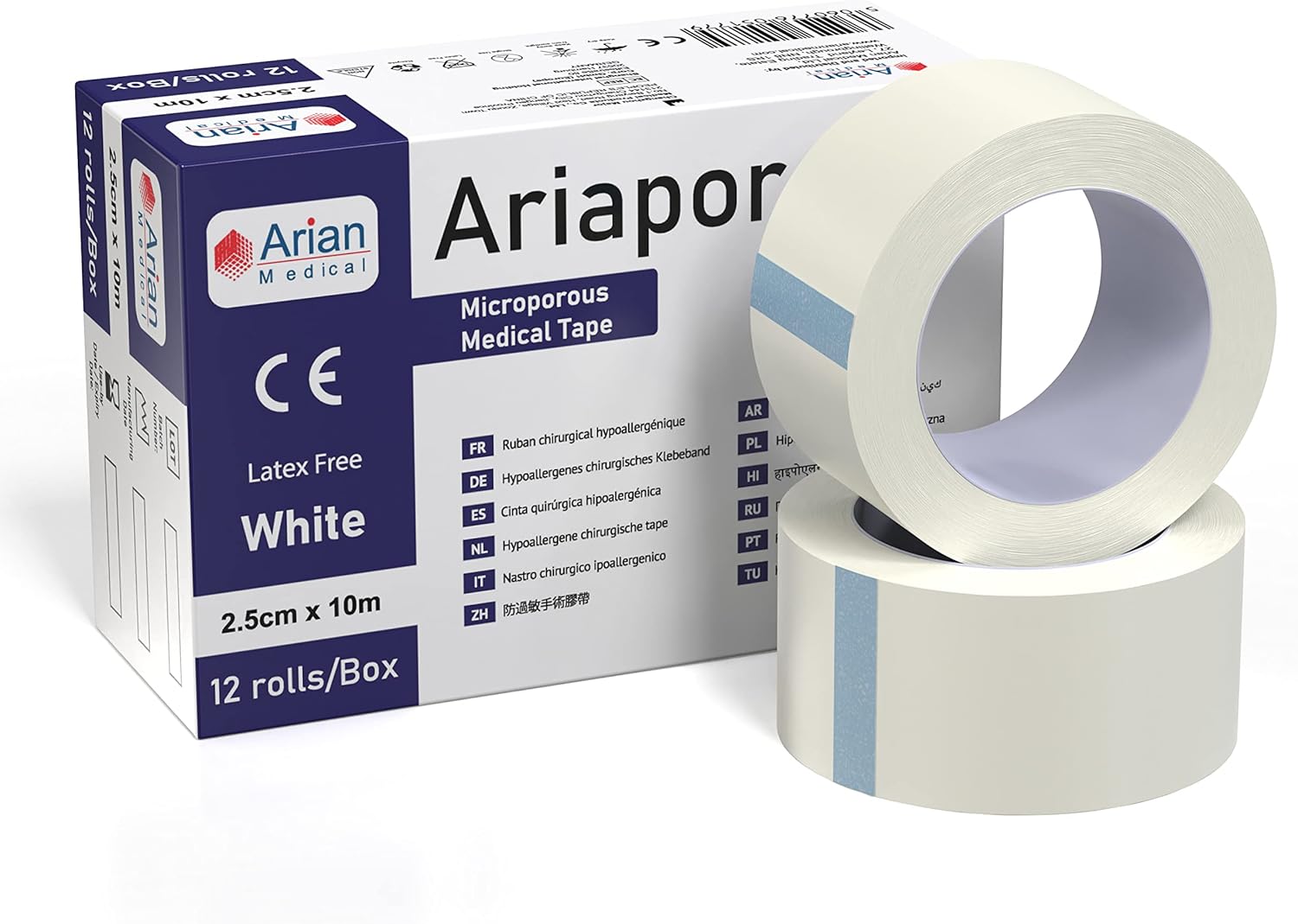 Ariapore Micropore Surgical Tape 3 Rolls 2.5cm X 10m Hypoallergic