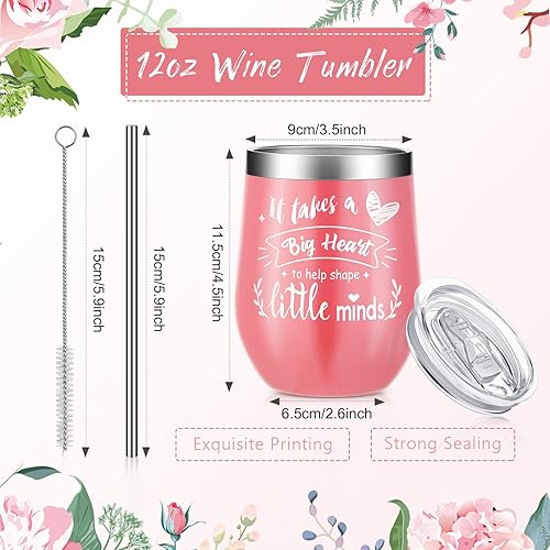 Miniatura 2 de Meanplan 4 piezas de regalos de agradecimiento de Navidad para profesores para mujeres, vaso de profesor de 12 onzas, 2 marcapáginas y pisapapeles