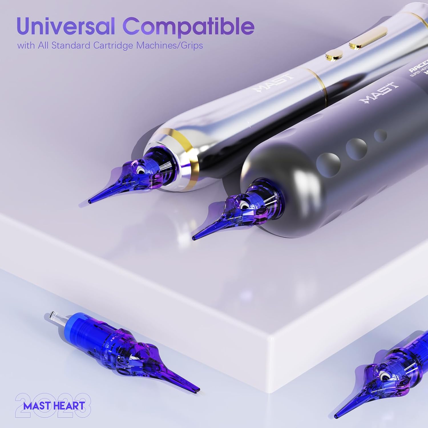 Mast Heart Tattoo Needles Cartridges 20Pcs Disposable 1001RL Round Liner Long Tips for Precision & Style