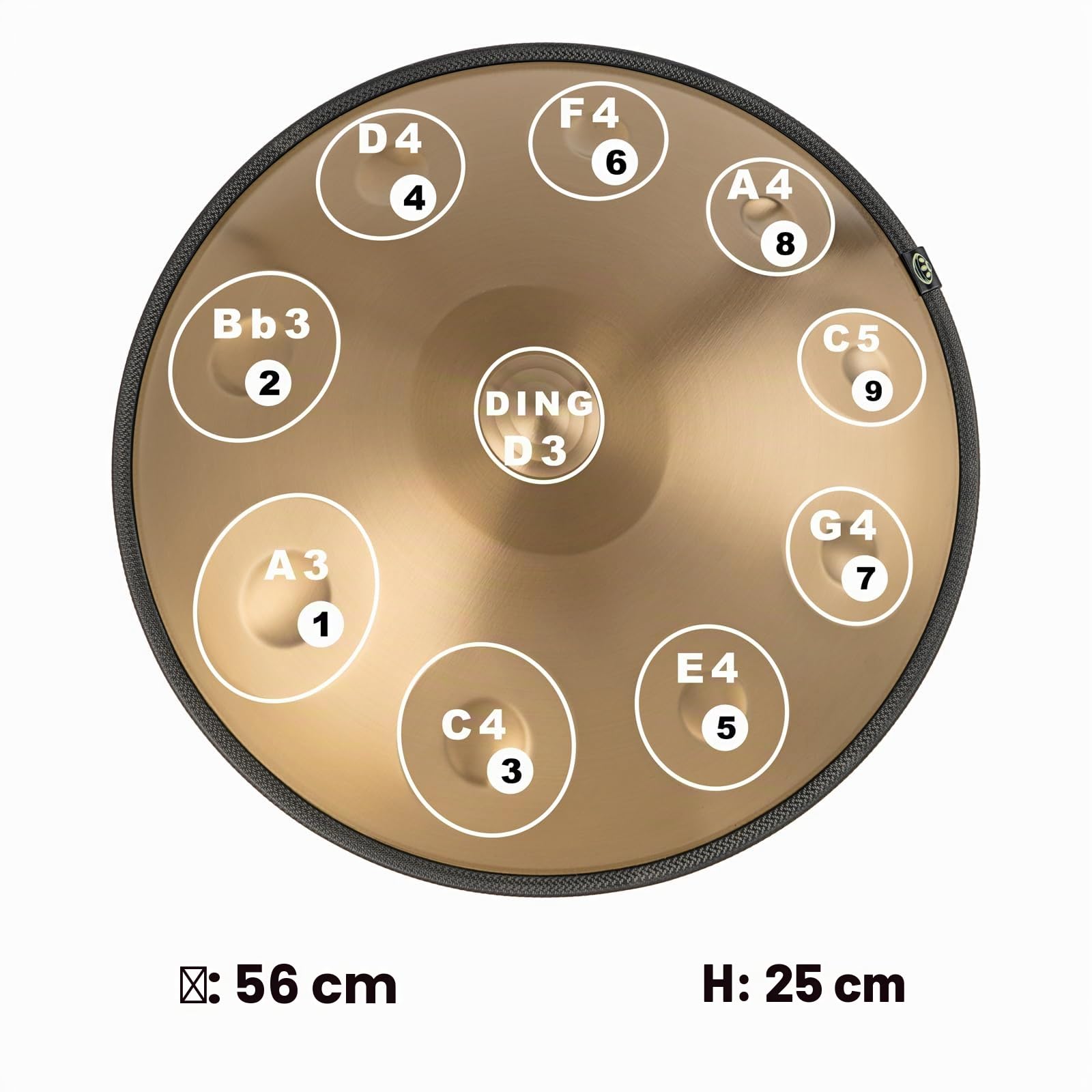 440 Hz Handpan Drum 10 Toni 22 Pollici Handpan Instrument Re Minore Handpan Music Percussione Armonica con Risonanza Confortevole Ideale per Principianti Sound Healing Meditazione