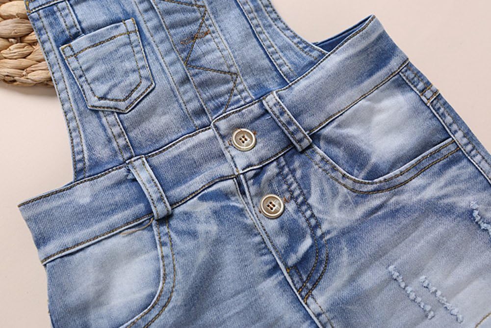 KIDSCOOL SPACE Baby Girls Overalls Jean Dress, Flower Embroidered Double Color Spliced Tulle Skirts - Image 7