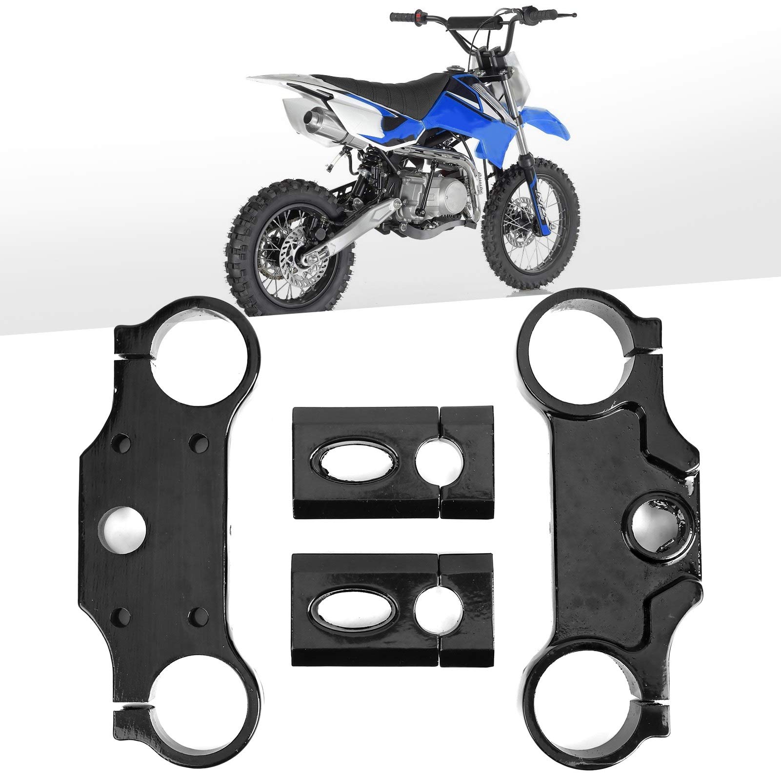 Pince à Triple Arbre, Fydun 6 Pièces Moulage du Guidon Le Noir Assemblage de Pinces de Té de Fourche Accessoire de Véhicule pour Dirt Bike