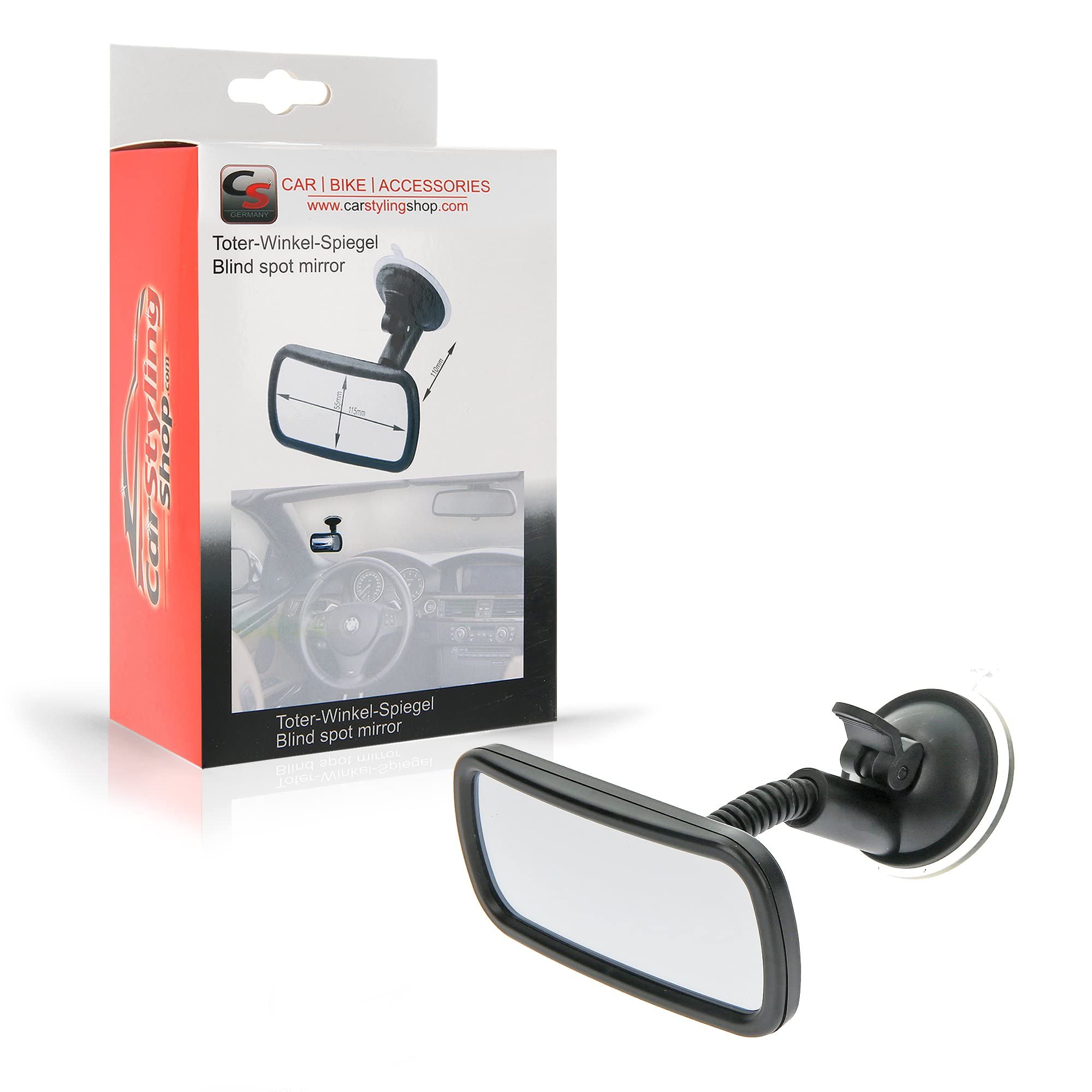 ProPlus Universale Specchietto retrovisore interno 115x55mm con braccio flessibile corto e ventosa