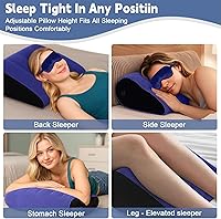 Vista 2 de TheClover Almohada inflable de cuña para viaje, almohada de cuña de viaje con máscara de ojos, cuña de cama ajustable para reflujo ácido