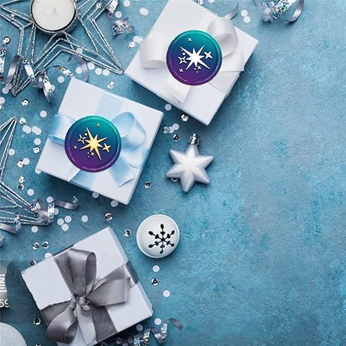 Miniatura 5 de CRASPIRE Sello de cera con diseño de estrella, sello de cera de 1.181 in, cabeza de latón extraíble retro vintage con mango de madera para