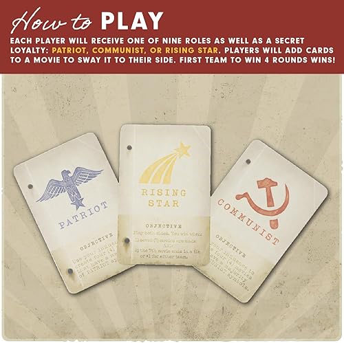 Miniatura 4 de Hollywood 1947 - Juego de mesa para hacer películas para amigos y familiares, un juego de cartas, estrategia y engaño, para 1-9 jugadores, a partir