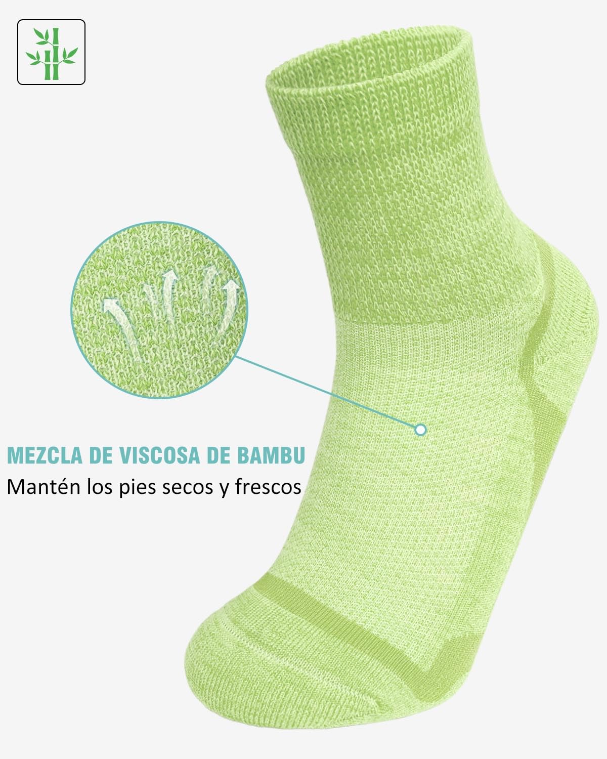 Calcetines Diabeticos Hombre Mujer: Calcetines Bambu Sin Costuras Sin Goma Extra Anchos No Aprietan para Pies Hinchados