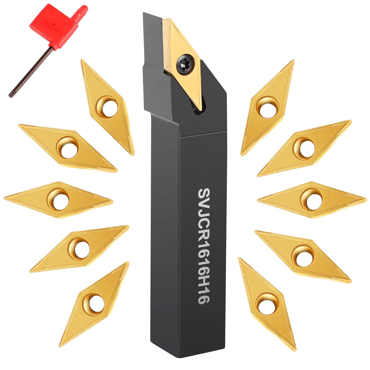 Indexable Lathe Turning Tool Holder 5/8" Carbide Turning Tool Set