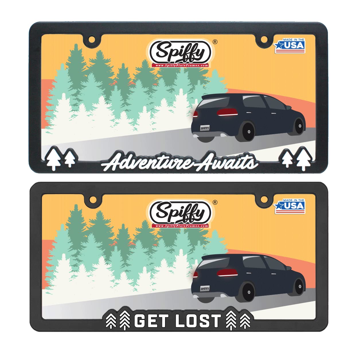 SpiffyPlate Frames Adventure Awaits and Get Lost Bundle