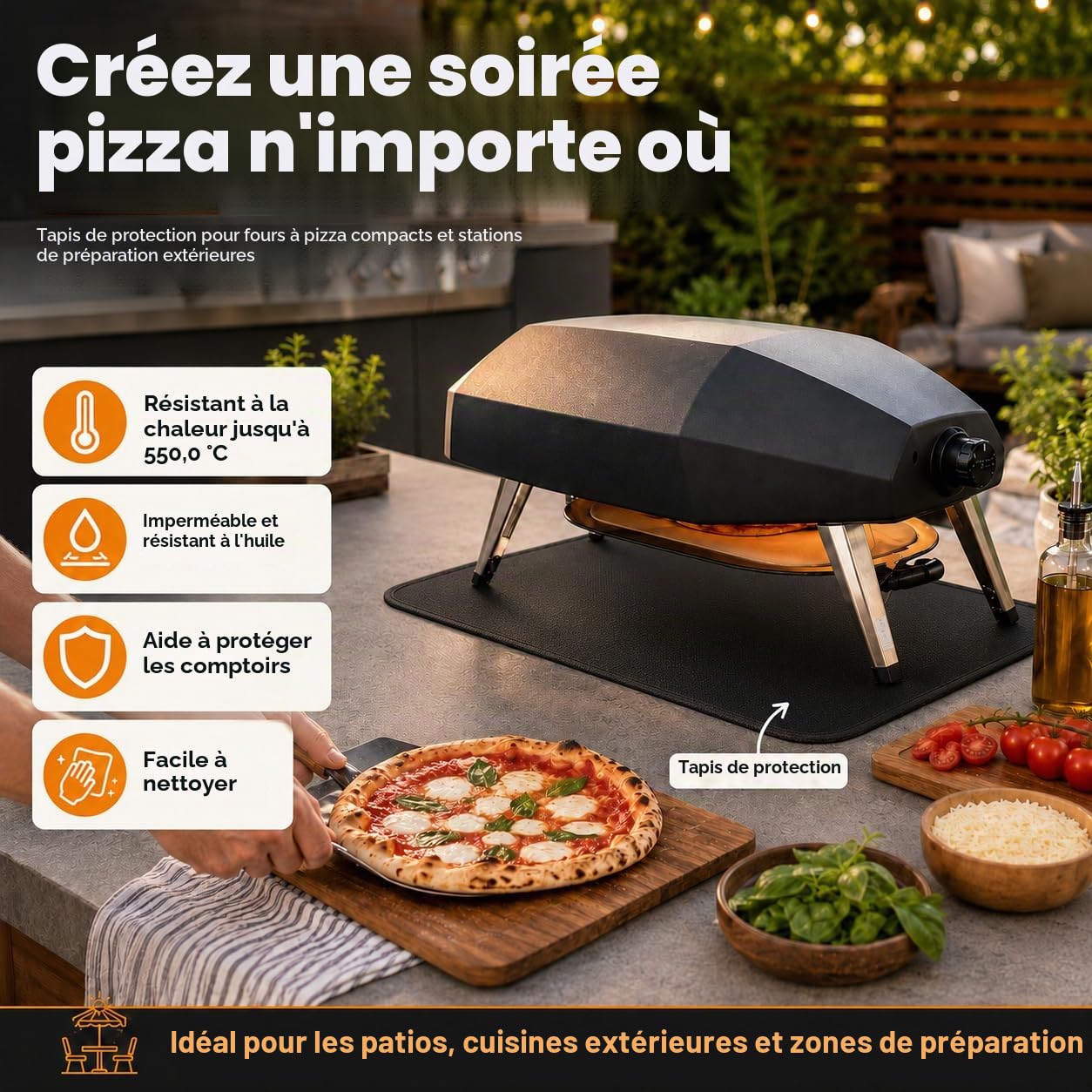 Tapis de barbecue ignifuge et imperméable Blackstone - 61 x 79 cm