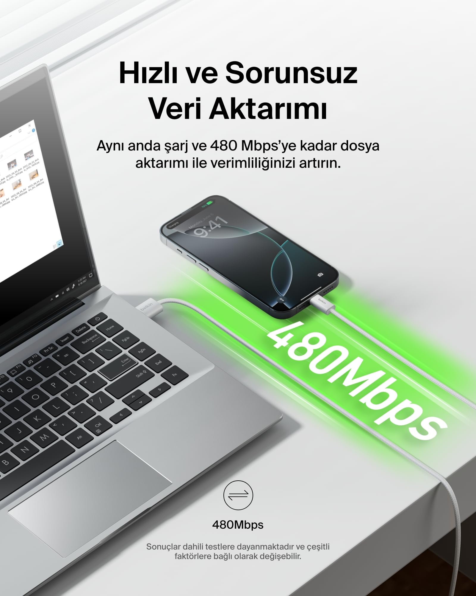 Belkin 2'li Örgülü USB-A - USB-C Kablo, 1,5 m, 15 W, Yumuşak, Esnek ve Hızlı Şarj Kablosu, iPhone 17 ve 16 Serisi, Galaxy S25, Pixel 10, iPad Pro ve Daha Fazlasıyla Uyumlu, Beyaz