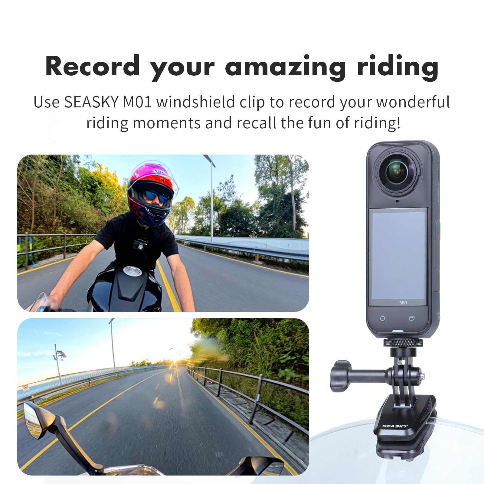 Accessori Clip Windshield M1 per GoPro DJI Insta360 - Dettaglio