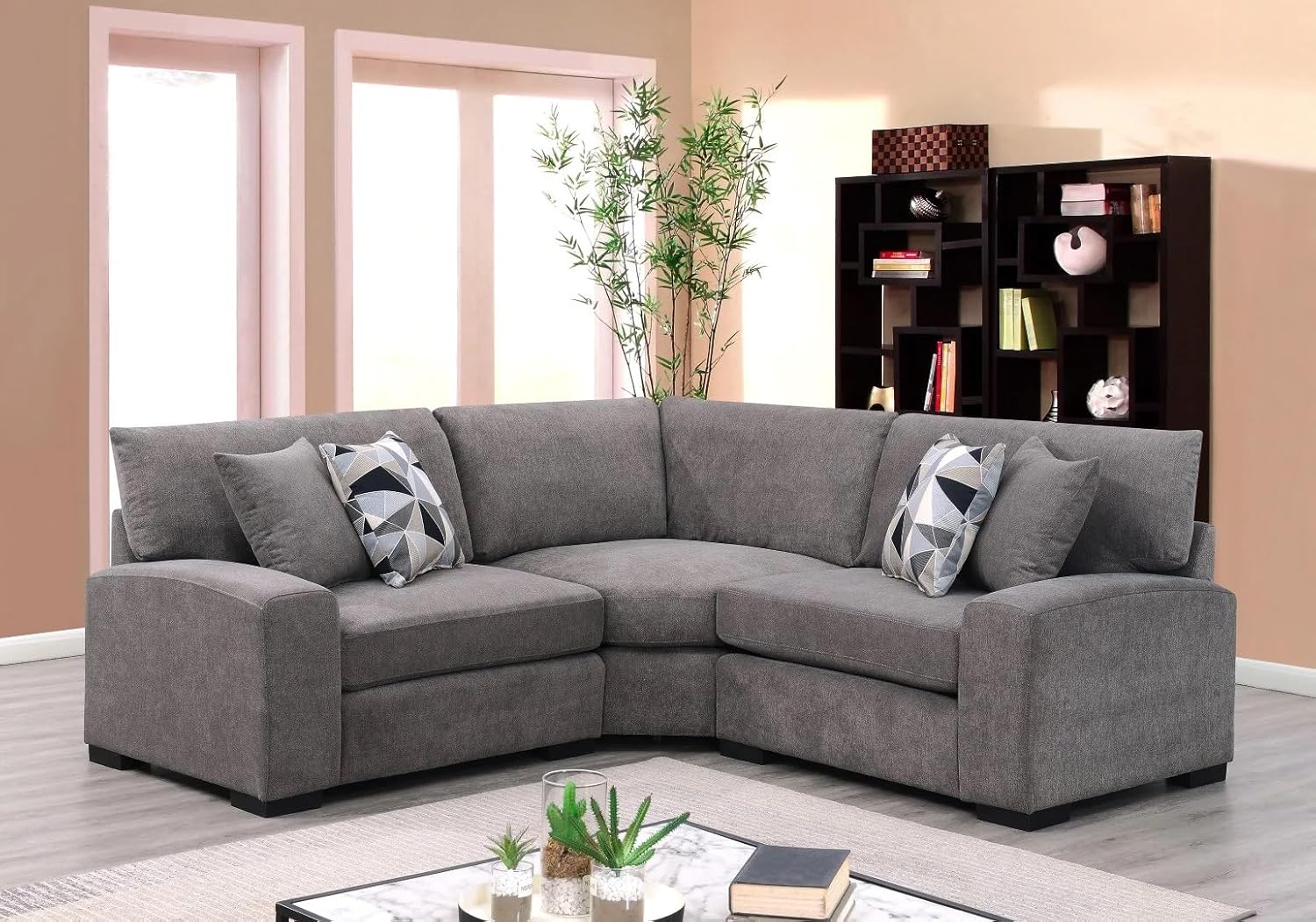 Porter Designs Clayton Sectional, Regular, Gray Dark Gray