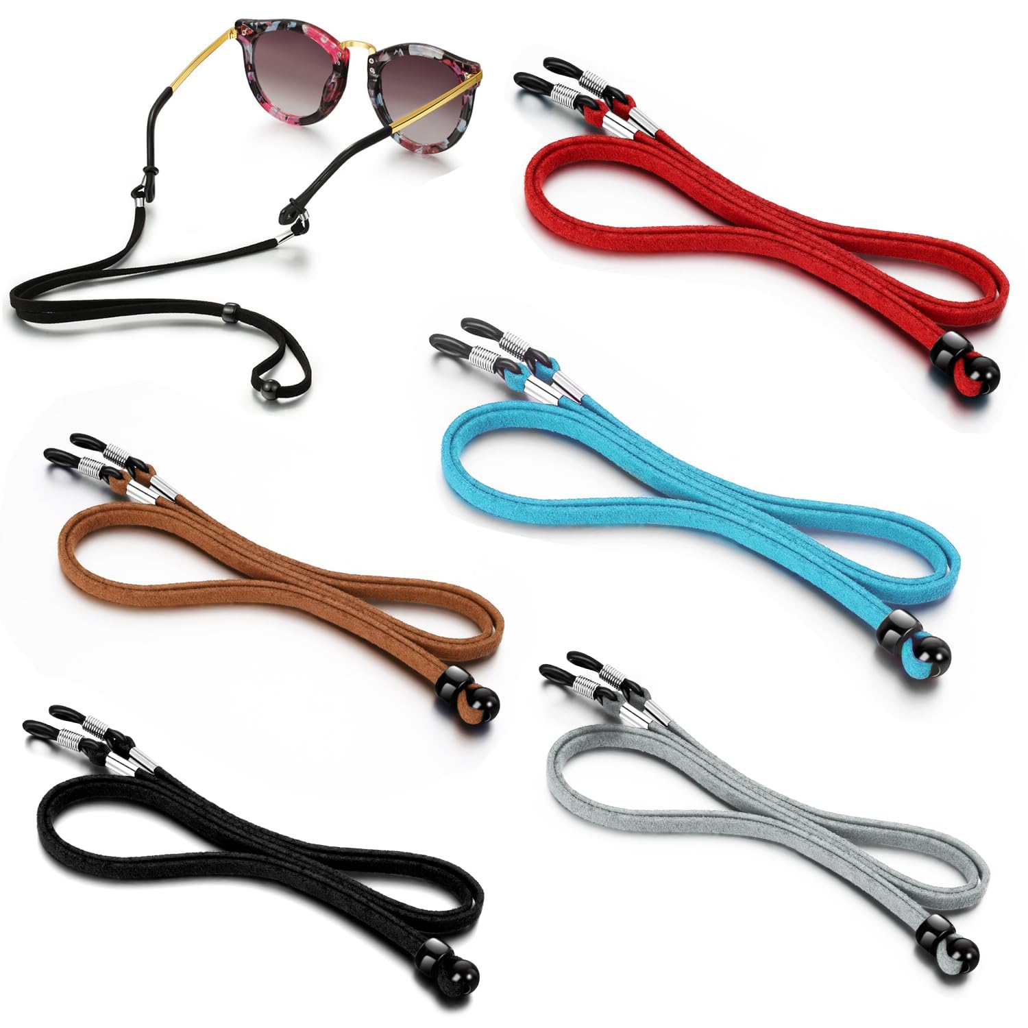 5Pcs Specs Holder Strap – Adjustable Leather Spectacle Chain for Women and Men, Sport Eye Glass Holder Necklace, Secure Fit for Outdoor Activities 5Pcs Specs Holder Strap – Adjustable Leather Spectacle Chain for Women and Men, Sport Eye Glass Holder Necklace, Secure Fit for Outdoor Activities