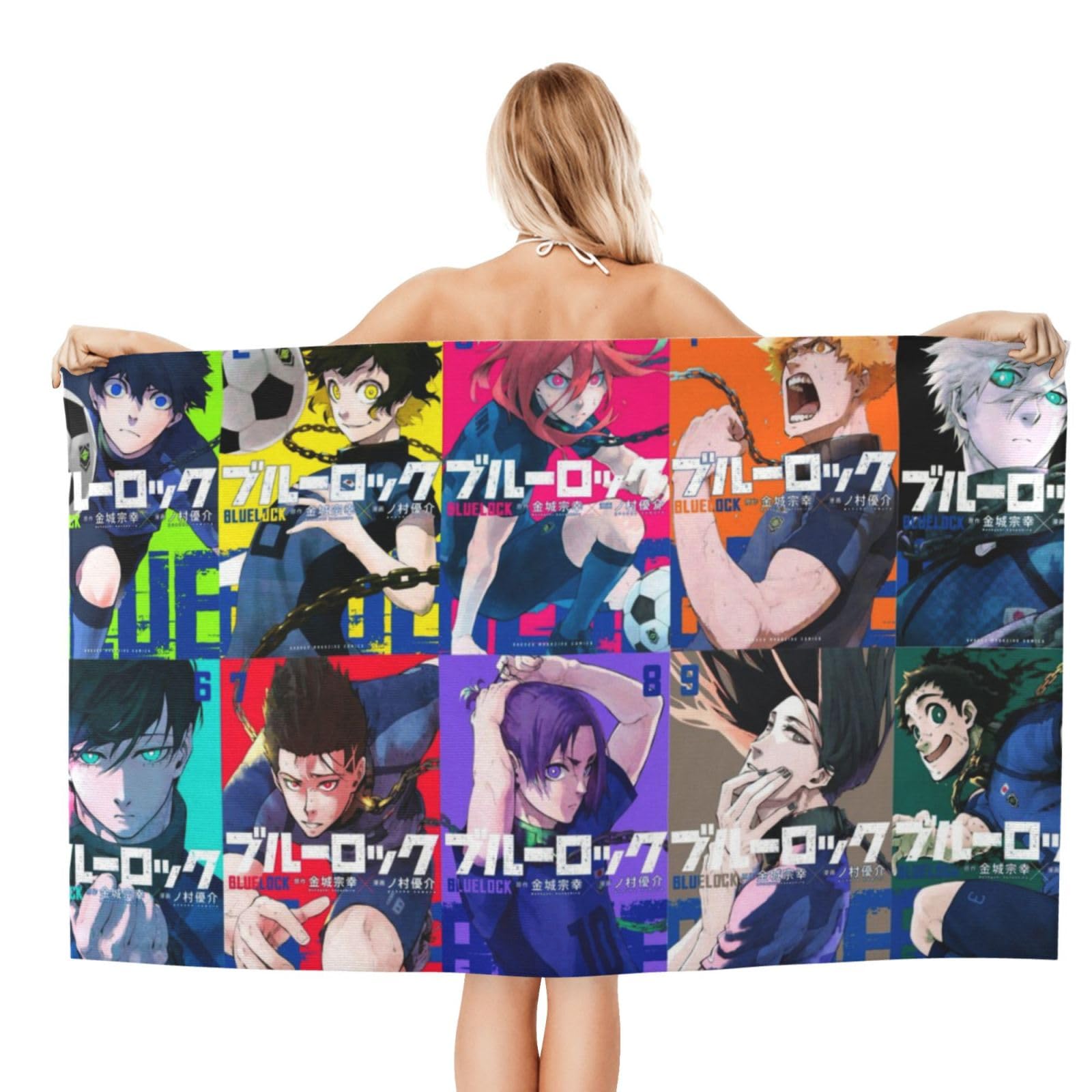 Amazon｜ブルーロック バスタオル 速乾 ビーチタオル 大判