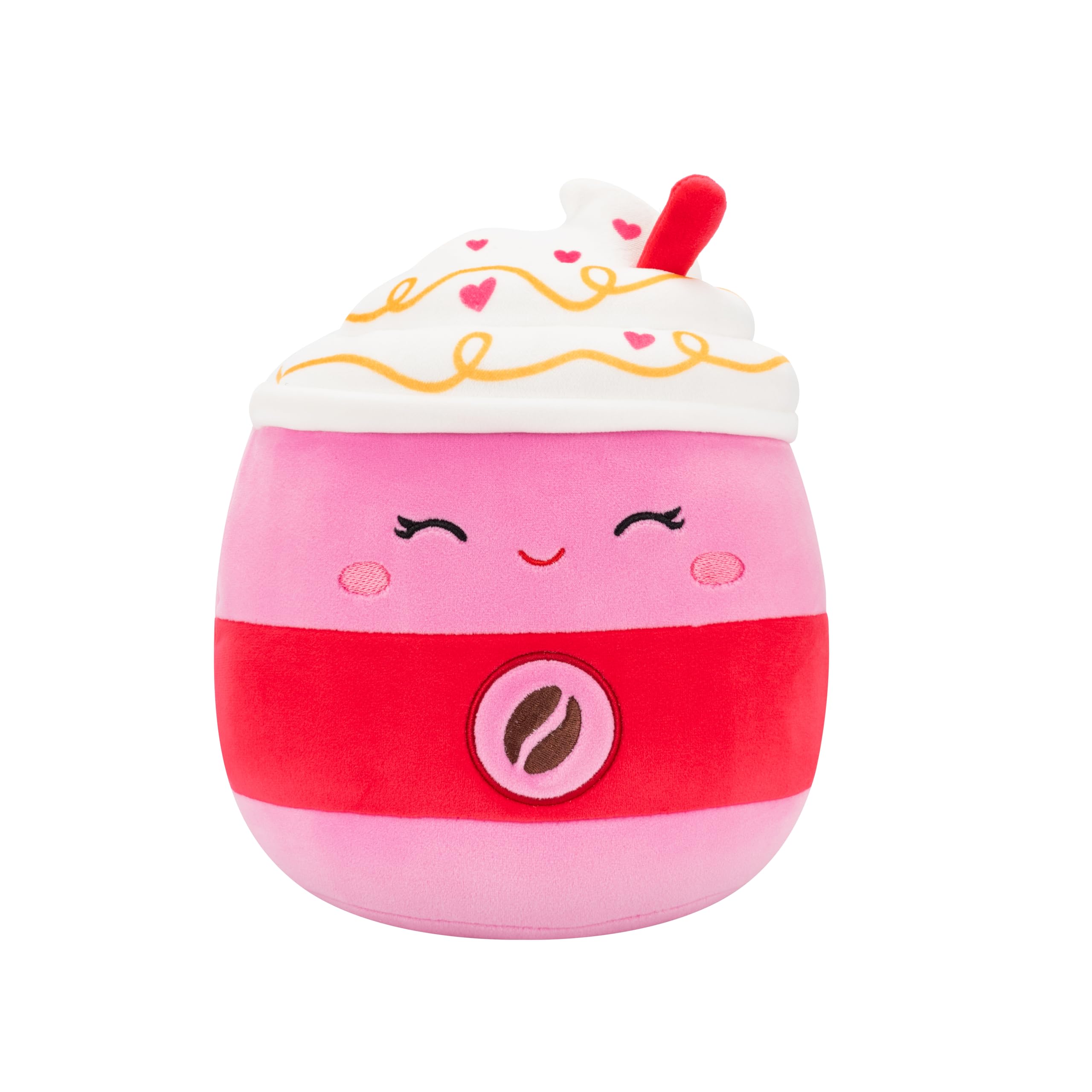 Squishmallows Original 8in Anita The Cinnamon Roll + 8in Beata The Pink Latte – Official Jazwares Valentine’s Plush 2-Pack (Little): Cinnamon Roll and Latte