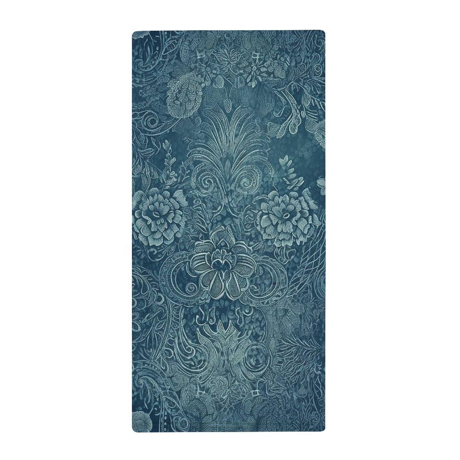 NTVOWPZO Towel Highly Absorbent Towels Blue Floral Lace Quick Dry Hand Towels Lightweight Bath Towels Soft Wash Cloths for Bathroom Shower Sports