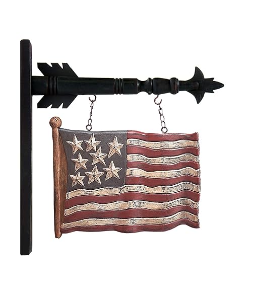 Rustic Carved Patriotic Arrow Accent