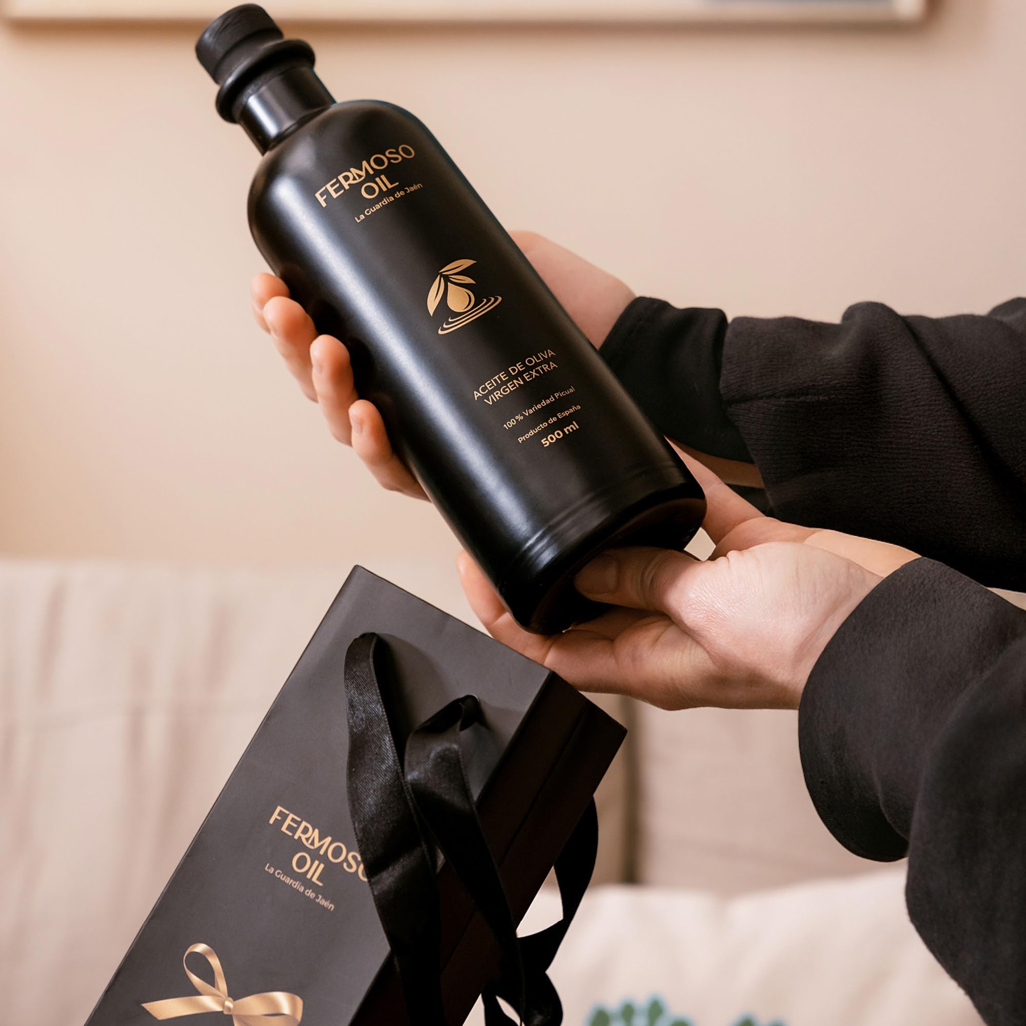 FERMOSO Olivenöl - Natives Olivenöl Extra (500ml) - 100 Prozent Picual-Oliven, kaltgepresst, polyphenolreich, DOP Sierra Mágina aus Spanien, Andalusien