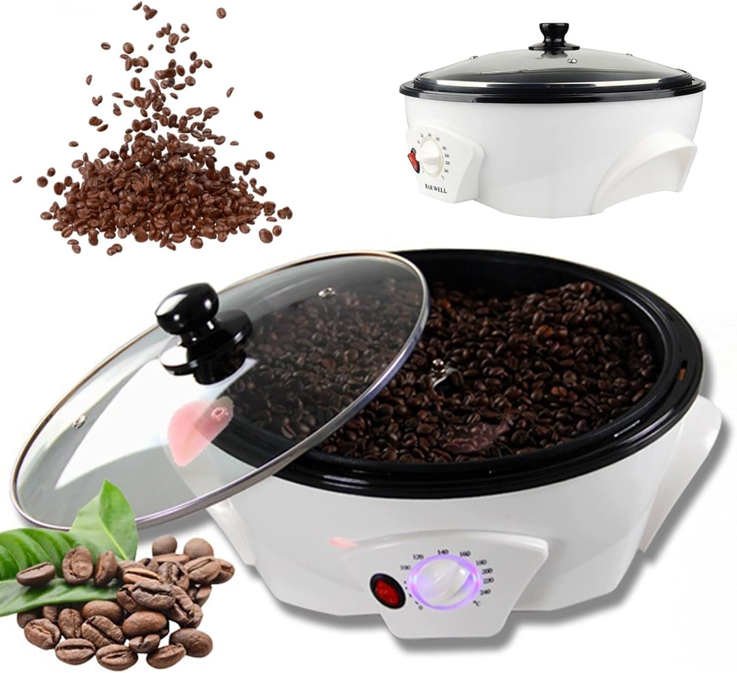 Coffee Roaster Machine, Coffee Roaster for Home Use, 0-240℃ Temperature Adjustment, 800g Electric Coffee Bean Roaster