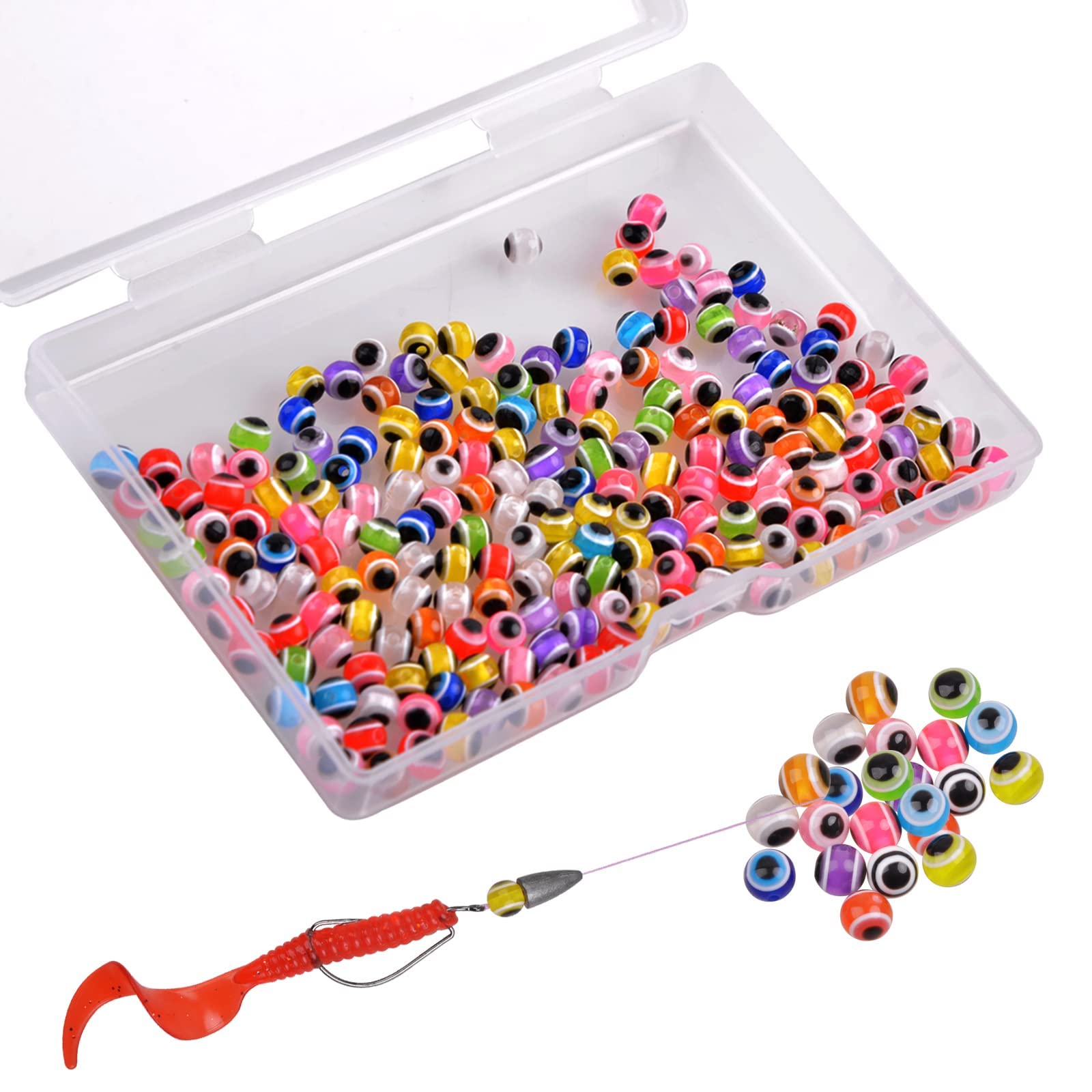 OROOTL Fishing Beads Set Fishing Rig Beads Eye Beads Fishing Line Beads Hard Floating Bead Fishing Bait Eggs Round Fishing Beads Assortment for Fishing Lure Fishing Rigs DIY Kit โ image 1