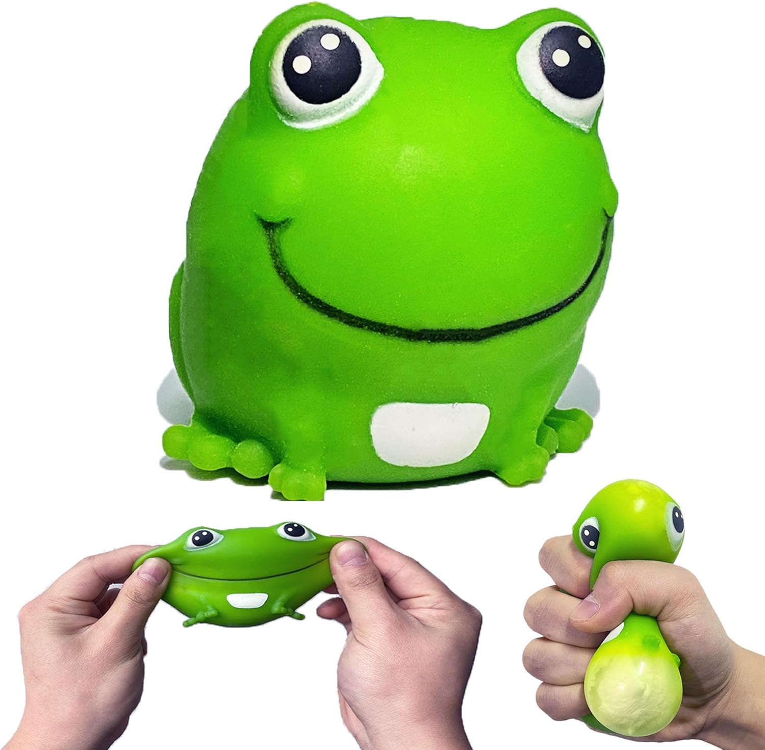 Frog Stress Balls Squeeze Toy for Anxiety Relief, Frog Squishy Sensory Toys for Adults and Kids, Stretch and Squeeze Cute Animal Stress Balls, Dough Ball Frog Toys for Party Favors