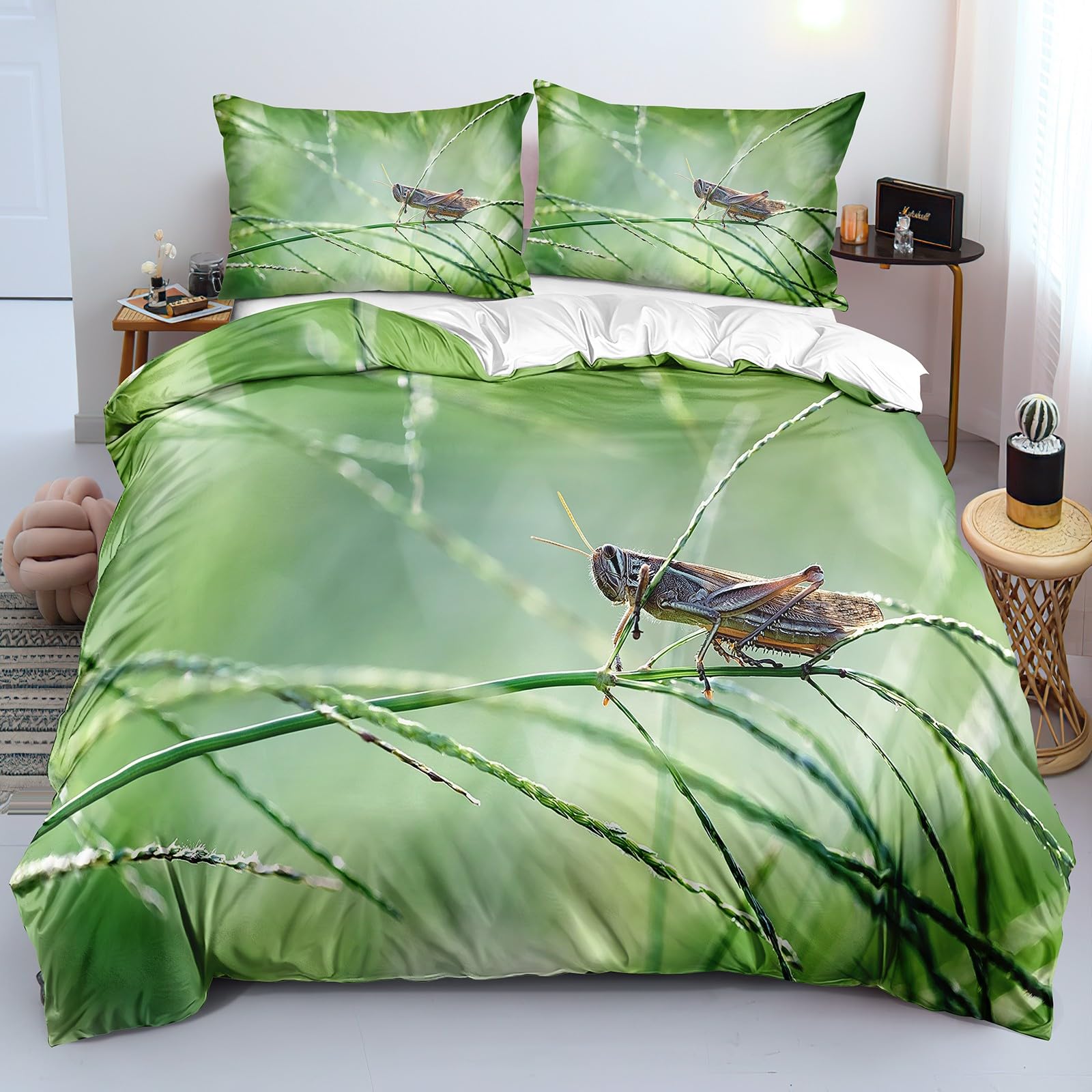 Housse de couette 140x200 sauterelle douce pour un sommeil réparateur