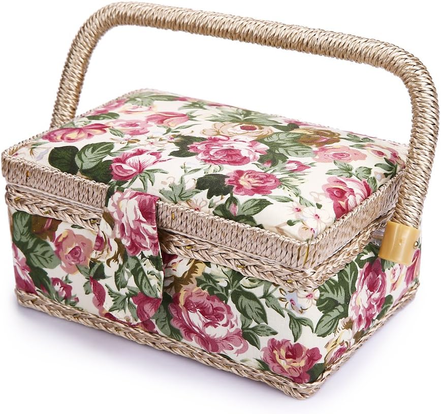 Sewing Box, Muzee Sewing Kit Medium Sewing Baskets for Home DIY