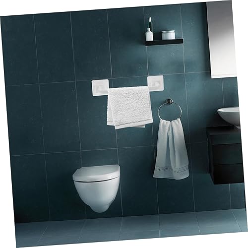 Miniatura 8 de Alipis Toallero de trapo, toallero blanco con ventosa, toallero con ventosa, barra de toalla de pared, barra de toalla autoadhesiva, toallero