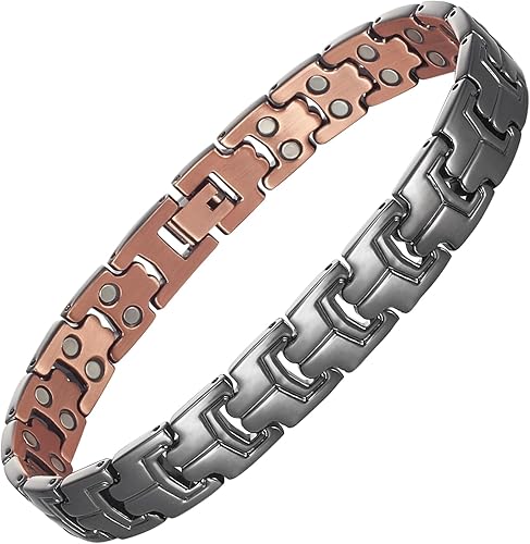 MagVIVACE Tobillera de cobre para mujeres y hombres para artritis y articulaciones, tobillera de terapia magnética con 3500 imanes efectivos Gauss,