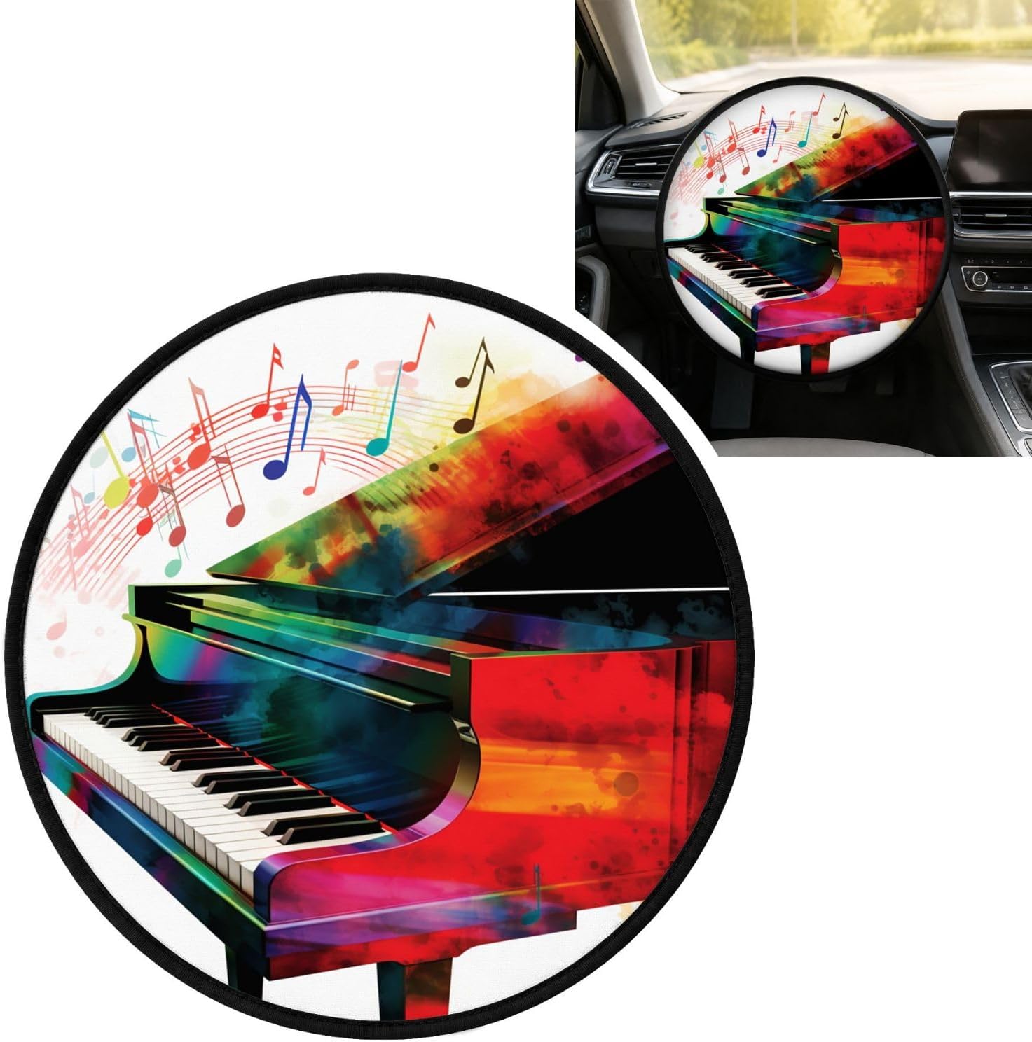 Car Steering Wheel Sun Shade Cover Aluminum Film Anti-Heat Car Wheel Cover