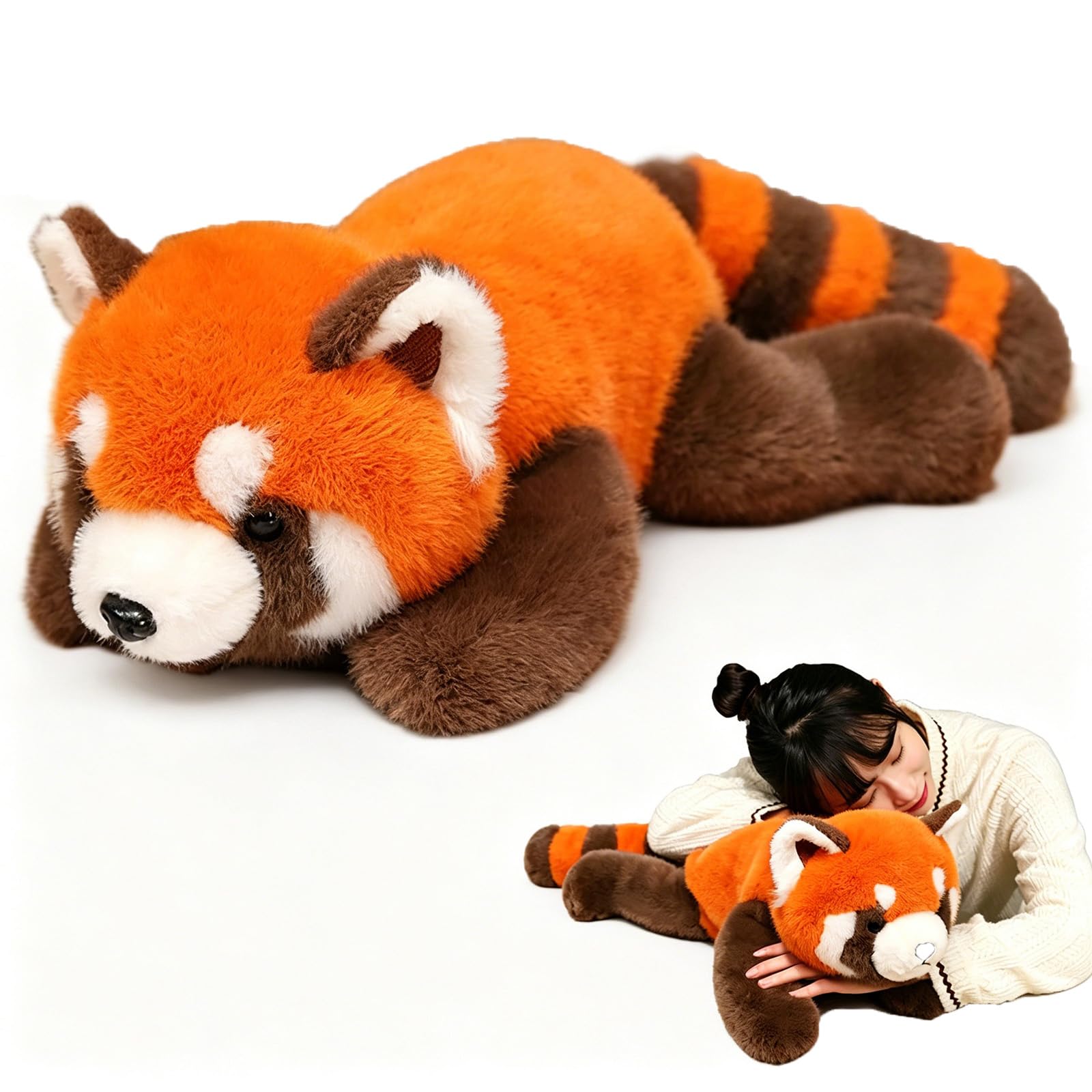 Pluszowa Panda Czerwona 30cm/45cm/60cm, pluszowa zabawka szop, super miękka, komfortowa, przytulna, słodka poduszka ciała, pluszowe misie panda, prezenty urodzinowe dla chłopców i dziewczynek 45cm