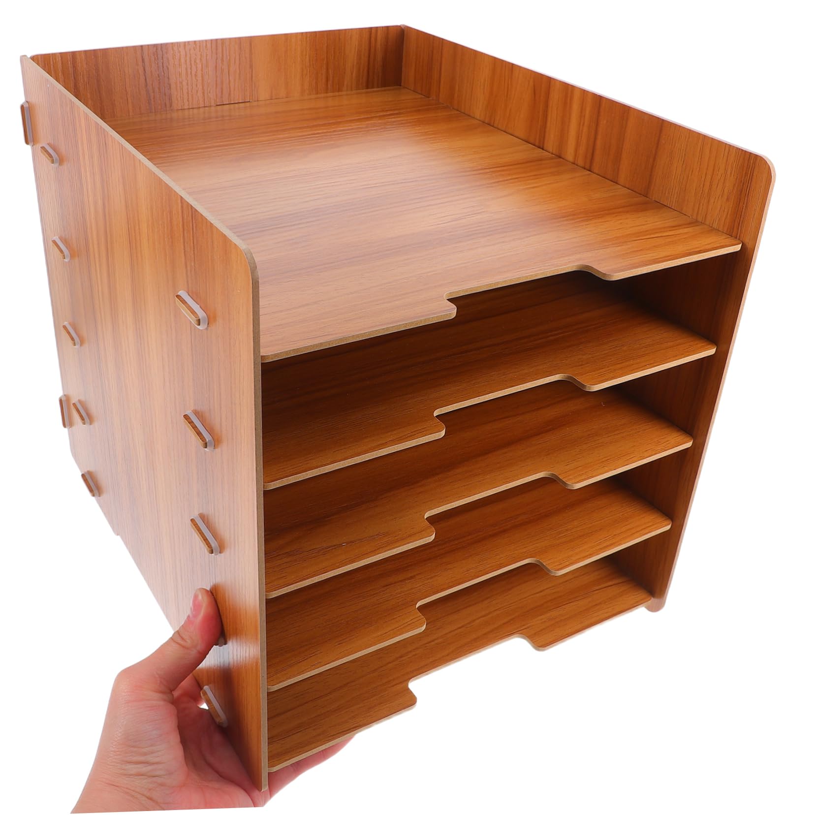Madera Archivos Multicapa Organizador Marrón Escritorio