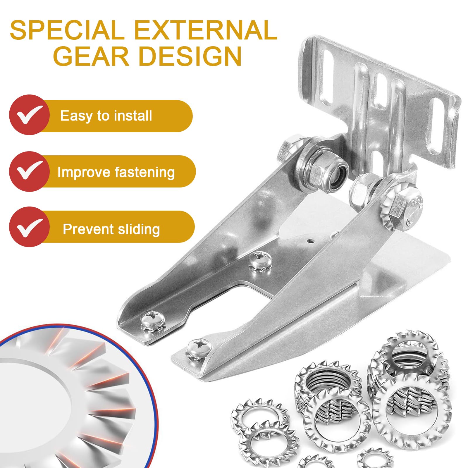 555 Pezzi Rondelle di Sicurezza Dentate Esterne in Acciaio Inox 304 – Rondelle Anti-Vibrazione, Bloccaggio Denti a Stella Assortimento Kit Assortito 8 Misure per Fai Te, Automotive ed Edilizia