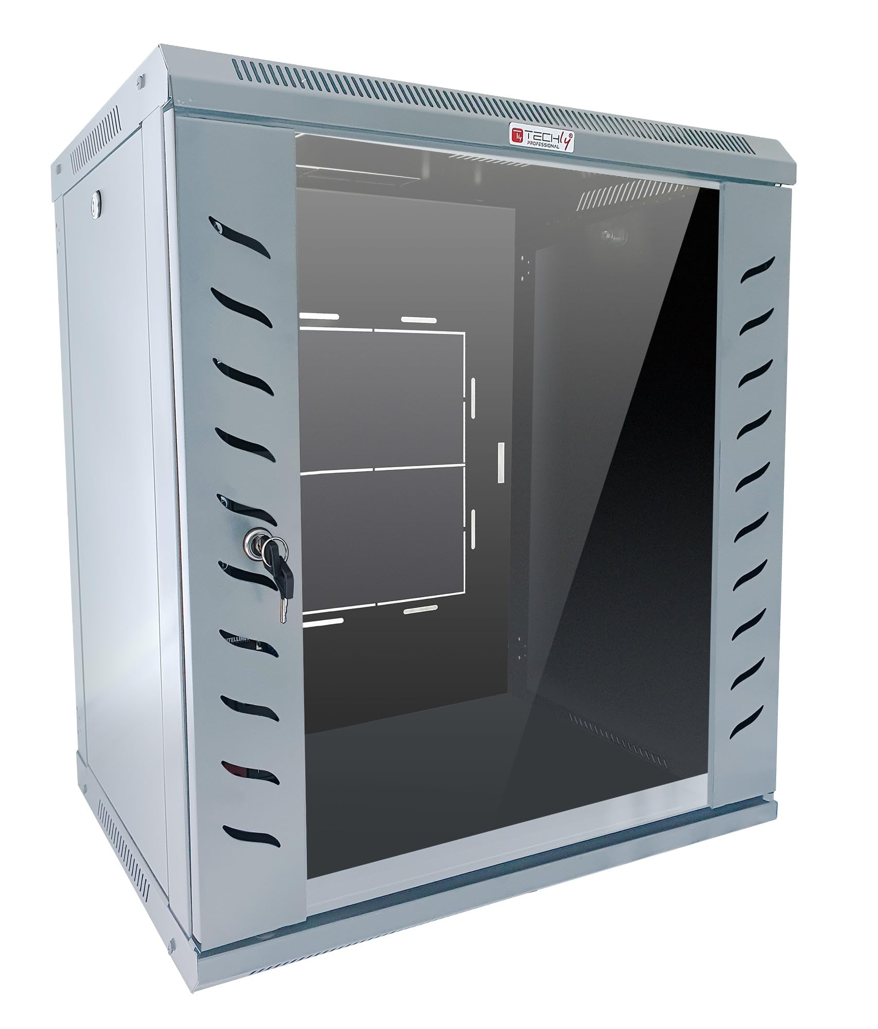 Techly Professional 367386 Armadio Rack 19" a Muro 15 unità P.450 mm Flat Pack Grigio Grigio