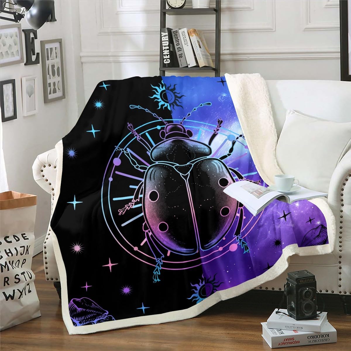 Erosebridal Floral Animal Toddler Kids Throw Blanket - Cute Sika Deer Squirrel Blanket Queen Size for Teen Girls Woodland Animal Cartoon Fairytale Fuzzy Blanket Safari Sherpa Blanket