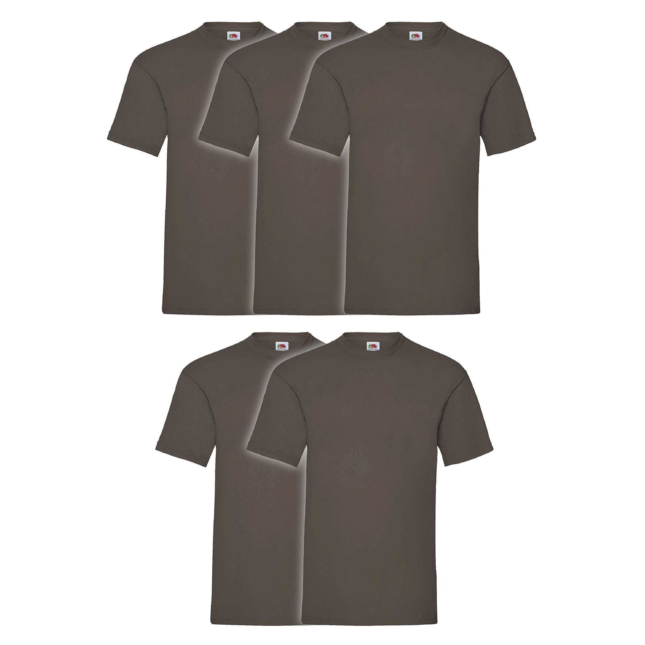 Fruit of the Loom Men's Valueweight Short Sleeve T-Shirt, Chocolate, Medium