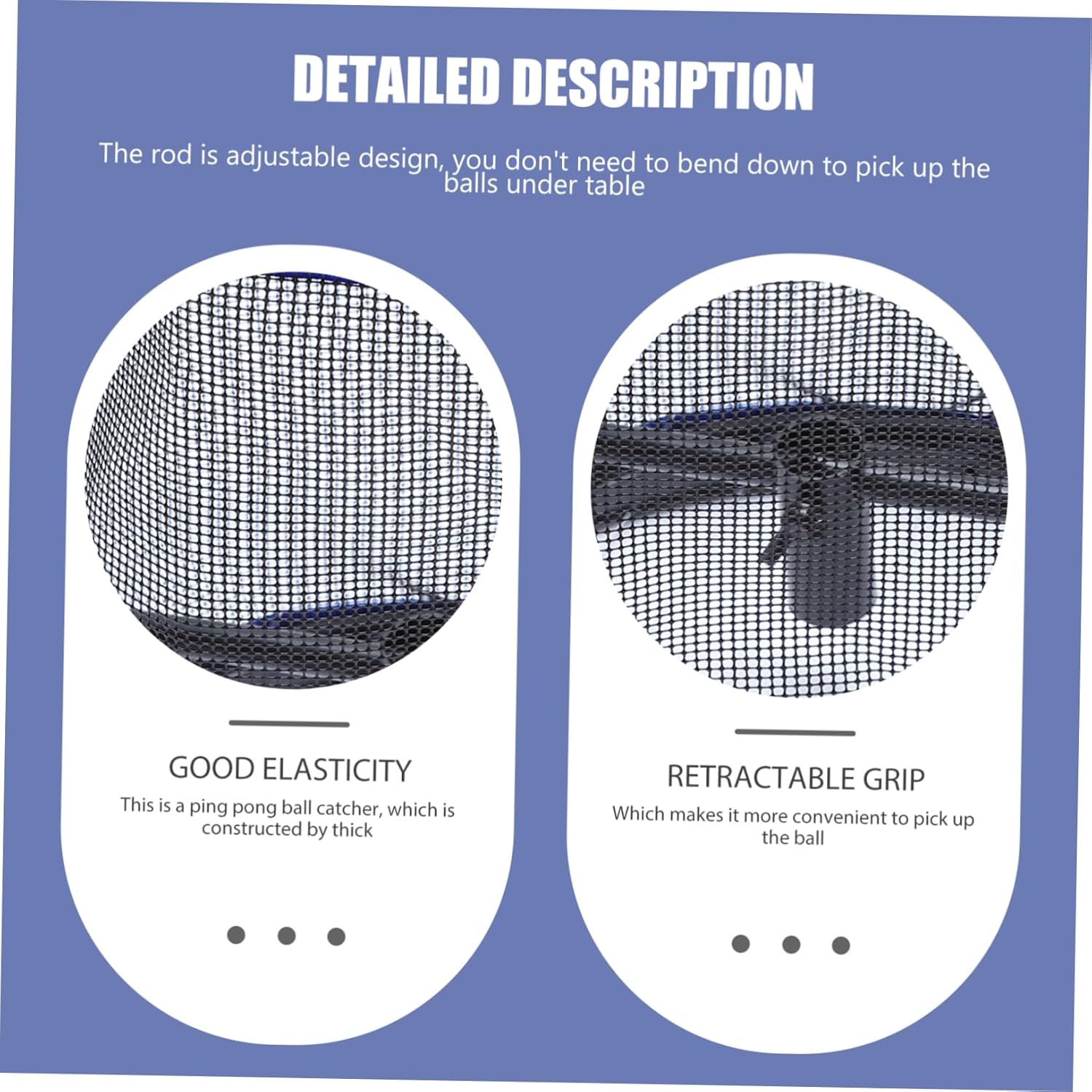 Pingpong Ball Retriever Durable Storage Net for Balls Quick Pick-up Tool for Table Tennis Easy Organization and Elastic Design Multi-Color Options