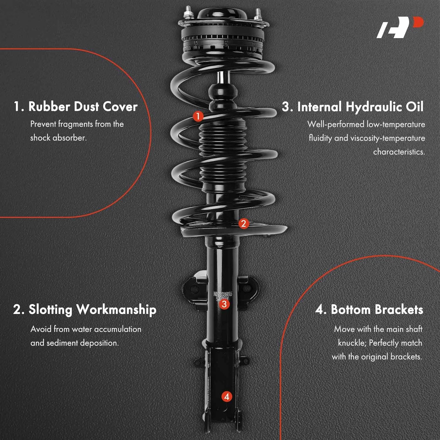 A-Premium Front Struts Compatible with Dodge Grand Caravan 2008-2020 & Chrysler Town & Country 2008-2016 & Volkswagen Routan 2009-2014 & Ram C/V 2012-2015 - 2x Replacement Suspension Shock Absorber