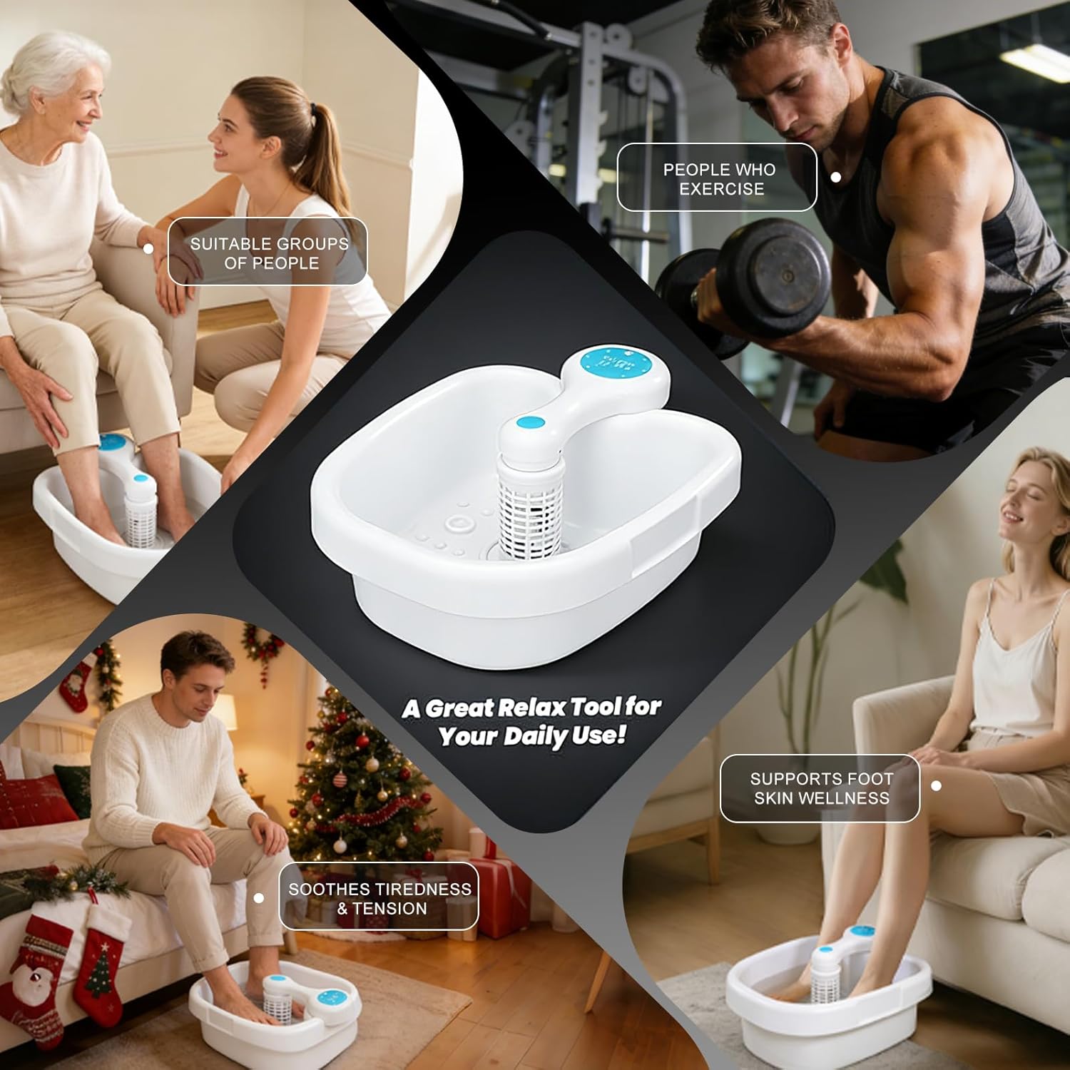 Ionic Foot Bath Detox with Constant Temperature Control Spa Machine for Home | 2 Upgrade Ion Heads, 2 Detox Sea Salt Packs & 1 PC Durable Basin | Soothing Relaxation