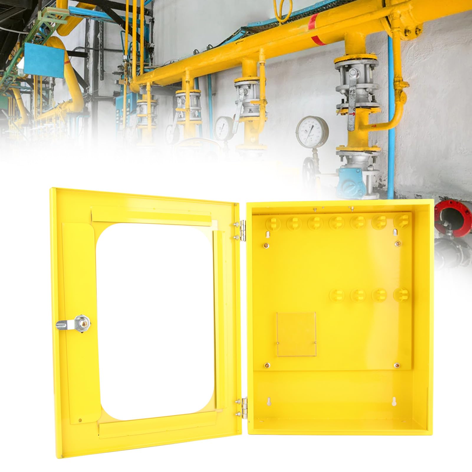 Natudeco Lockout Station Cabine Box Lockout Tagout Supplies Workplace Safety Lockout Box Iron Portable with 2 Keys for Maintenance Safety