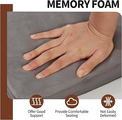 Miniatura 4 de SINOSSO Juego de 2 cojines magnéticos de metal para sillas de cocina, de terciopelo de lujo, de espuma viscoelástica de 14 pulgadas para silla