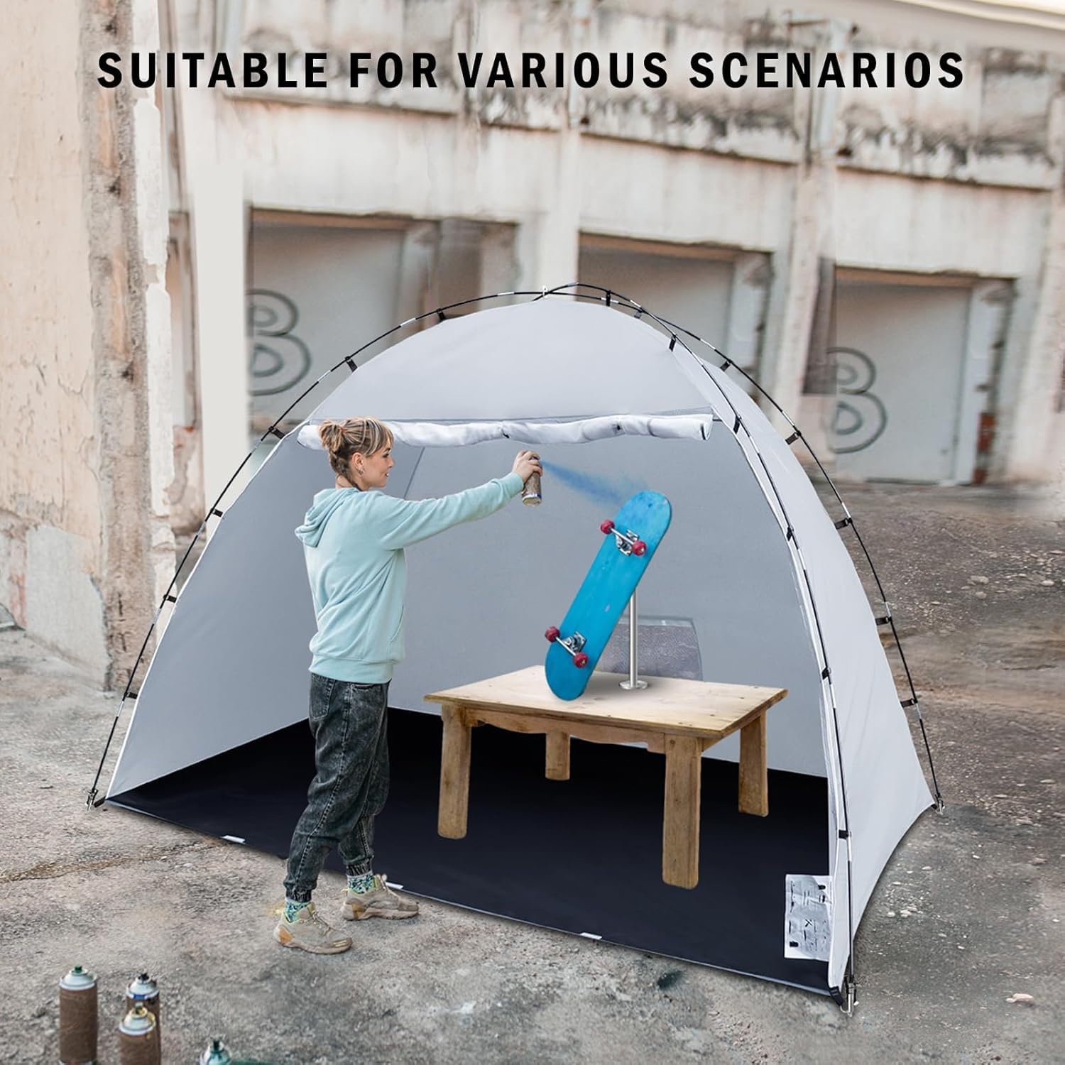 Carpa portátil para Cabina de Pintura, 300 x 183 x 200 cm, para Muebles, Refugio para Pintura en Aerosol DIY