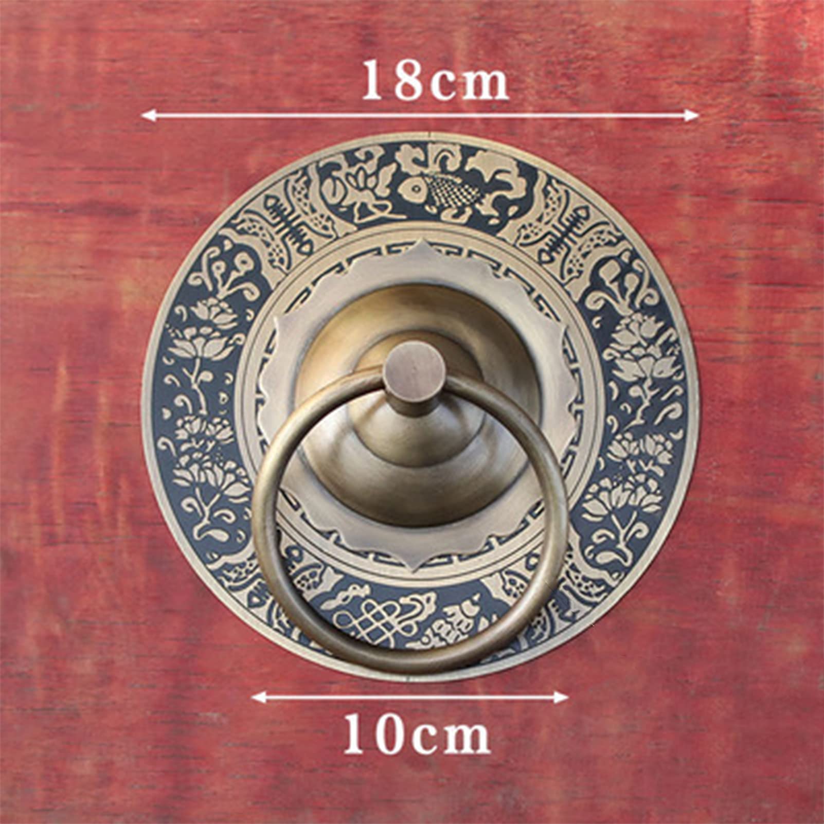 Aldaba de Puerta en Forma de Flor de Bronce,Manija de Puerta Antigua para Puerta de Gabinete de Madera,Accesorios de Decoración de Puerta Principal para Puerta de Patio de Villa/18Cm Diameter