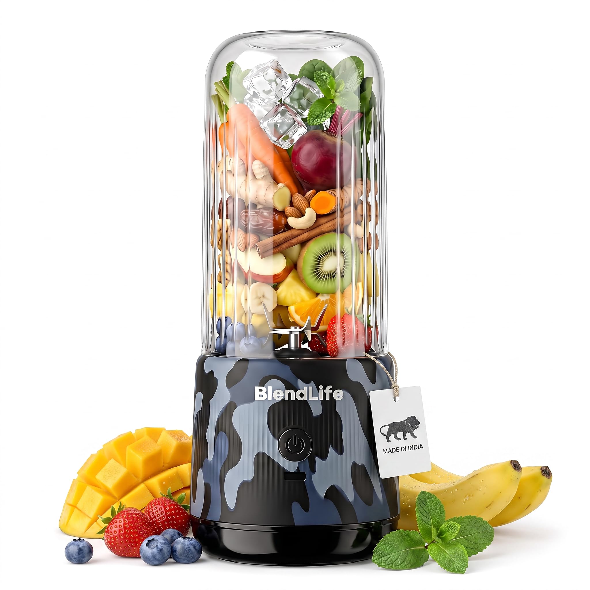 BlendLife JOSH Made in India 380ml Blender, Mixer, Juicer, Grinder | ISI Certified | 1200mAh Battery | 6 Stainless Steel Blades | Cordless USB | Doorstep Warranty PAN India