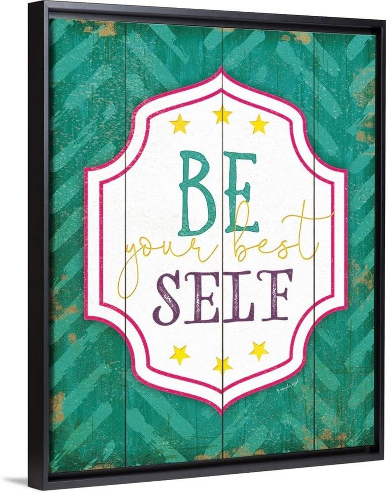 Be Your Best Self Black Float Frame Canvas Art, Artwork