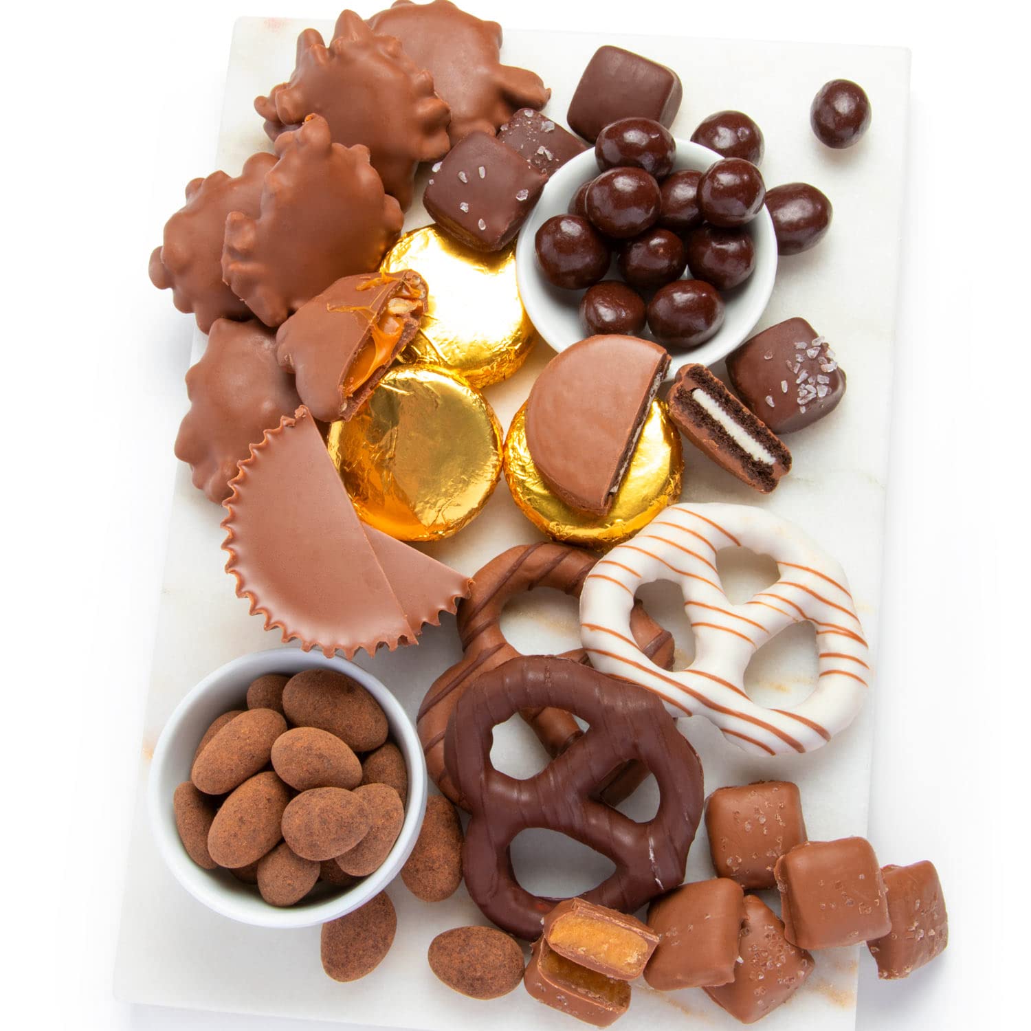 Blue Bow Gourmet Artisanal Chocolate Assortment Gift Tin for Valentines Day, Birthday, Thank You : Grocery & Gourmet Food