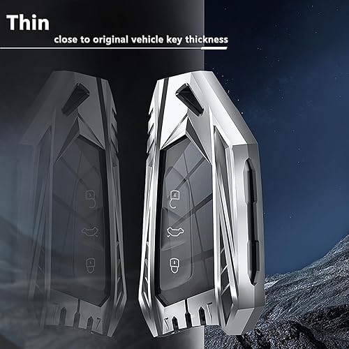 Miniatura 7 de Funda para llavero Volkswagen con llavero, elegante y duradera funda de protección de aleación de zinc compatible con VW ID3 ID4 MK8 Golf GTI Skoda